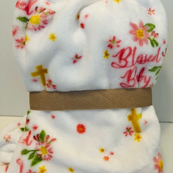 Adirondack Baby by Berkshire My Cozy Baby Blanket Blessed Baby Christian Crosses - Picture 7 of 12